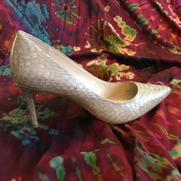 Calvin Klein Collection Shoes - 2-1/2” Neutral, Snakeskin-like - Never worn